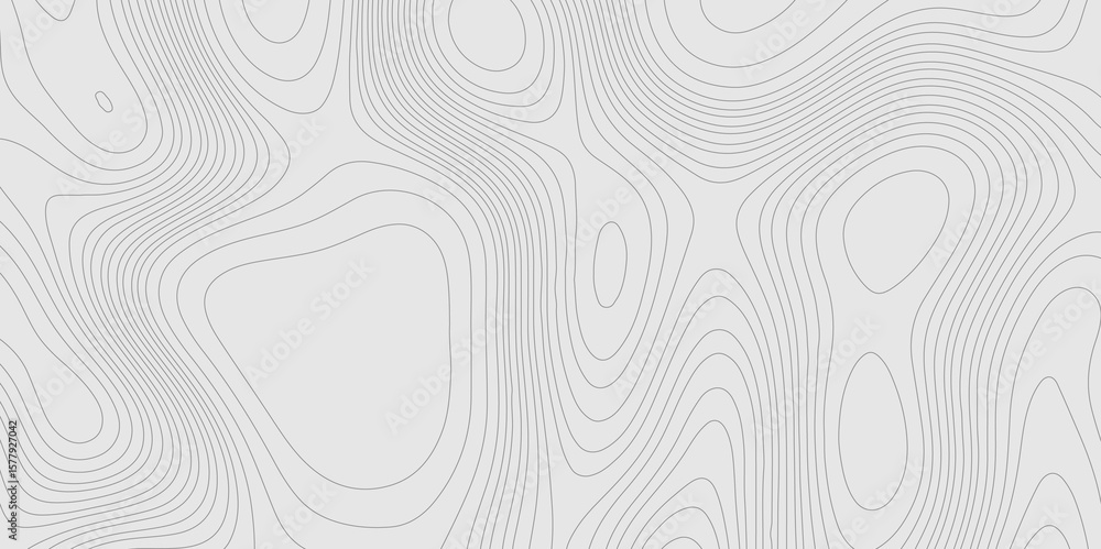 Fototapete grey color topography line geographic map wavy pattern modern design with cartography background, co