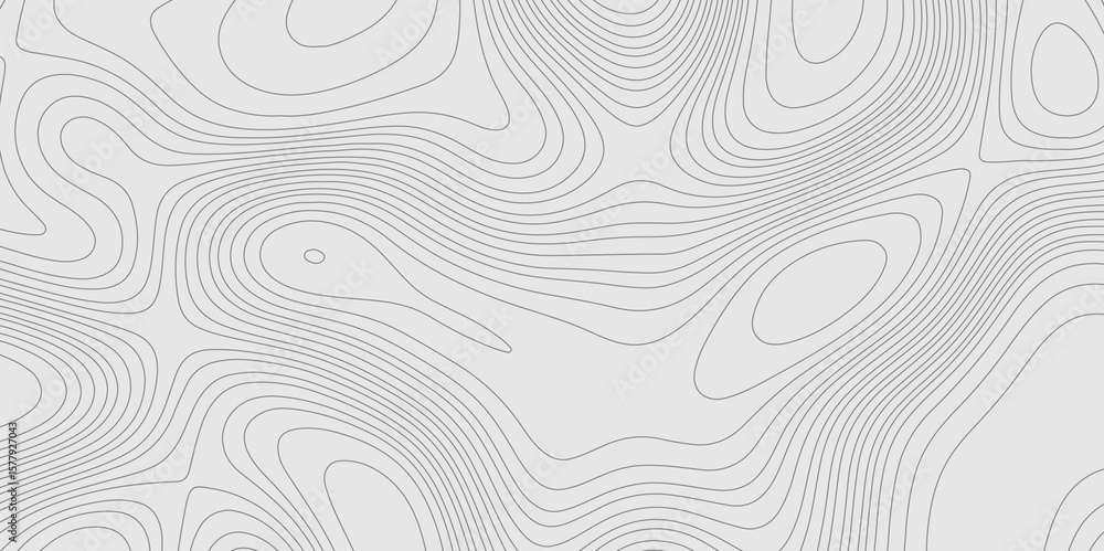 Fototapete grey color topography line geographic map wavy pattern modern design with cartography background, co