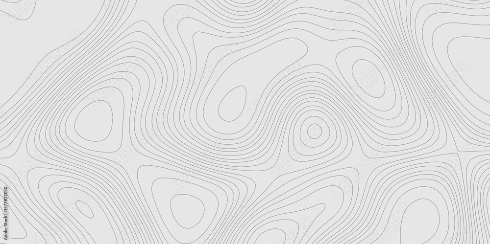 Fototapete grey color topography line geographic map wavy pattern modern design with cartography background, co