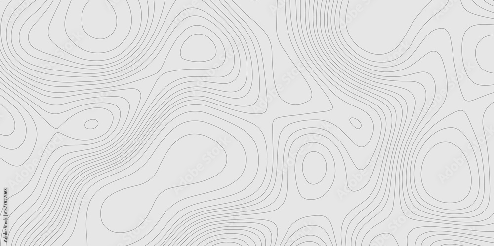Fototapete grey color topography line geographic map wavy pattern modern design with cartography background, co