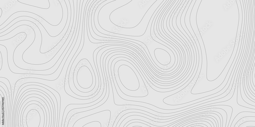 Fototapete grey color topography line geographic map wavy pattern modern design with cartography background, co