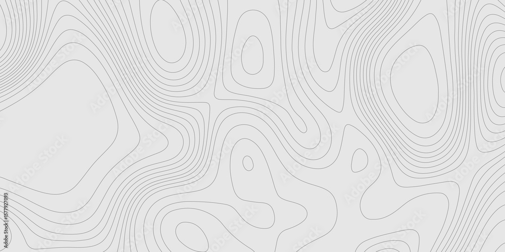 Fototapete grey color topography line geographic map wavy pattern modern design with cartography background, co