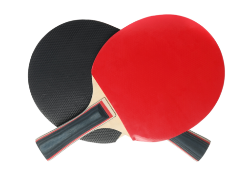 Crossed two ping pong racket isolated on white background, sport