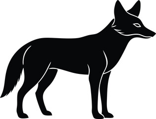 jackal, coyote silhouette vector icon