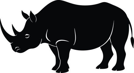 rhino animal vector illustration