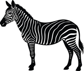 black zebra silhouette vector icon