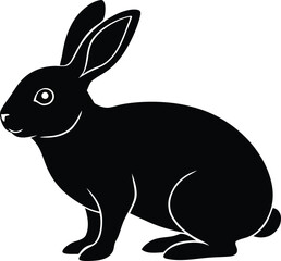 rabbit, hare silhouette vector illustration