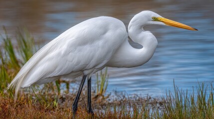 Fototapeta premium Heron by water