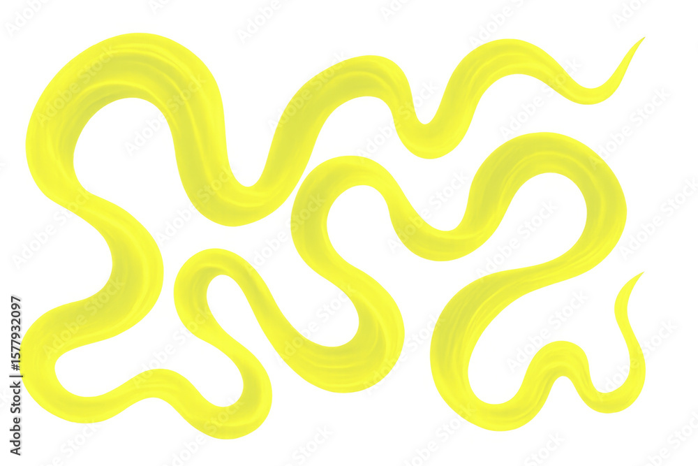 Poster wavy yellow brush strokes creating a dynamic and vibrant design element, perfect for adding a touch 