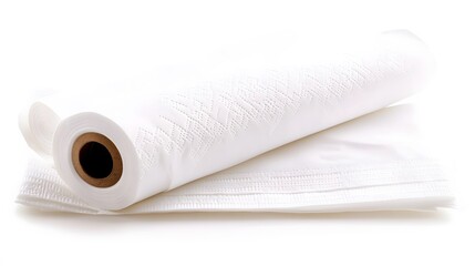 Fototapeta premium White Paper Napkins Roll Embossed Texture Clean