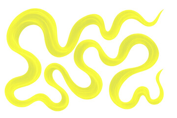 Wavy yellow brush strokes creating a dynamic and vibrant design element, perfect for adding a touch of creativity to any project