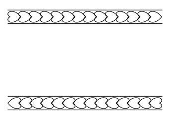 Border frame with hearts ornament vector illustration.