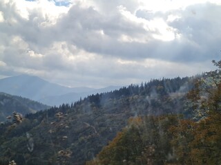 clouds over the mountains