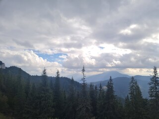 clouds in the mountains