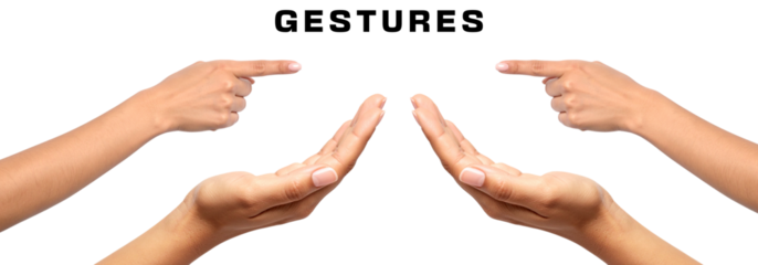 Hand Poses Guide Fingers Pointing Gestures Tutorial Visual Aid Digital Art on transparent background