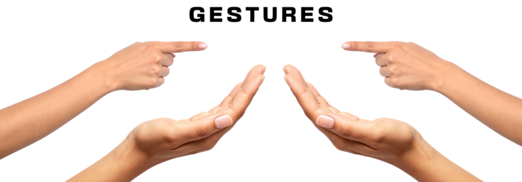 Hand Poses Guide Fingers Pointing Gestures Tutorial Visual Aid Digital Art on transparent background