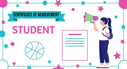 Student achievement certificate template design for educational purposes