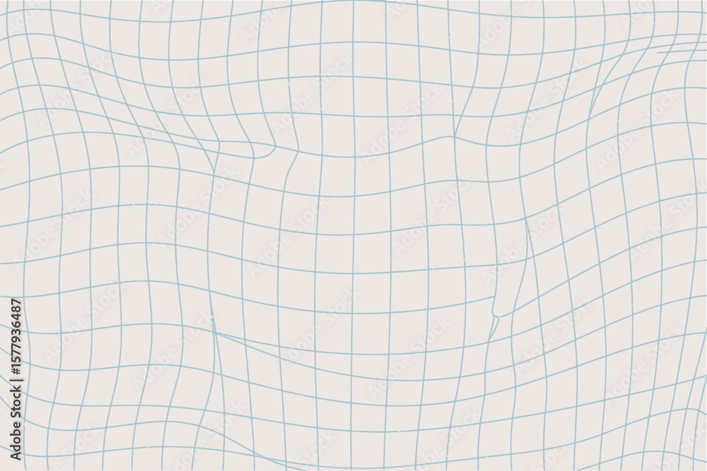 Fototapete a distorted grid pattern with light blue lines on a white background creating a warped perspective l