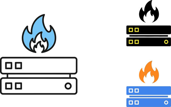 Server on fire data loss server error server failure server problem server down