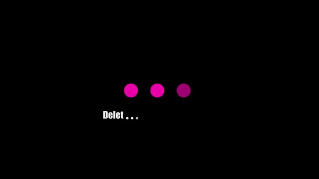 Abstract Loading bar Delet icon animated on background, Loading progress buffering wheel seamless animation on green background, 4k, video, black, background,