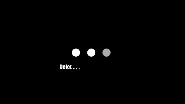 Abstract Loading bar Delet icon animated on background, Loading progress buffering wheel seamless animation on green background, 4k, video, black, background,