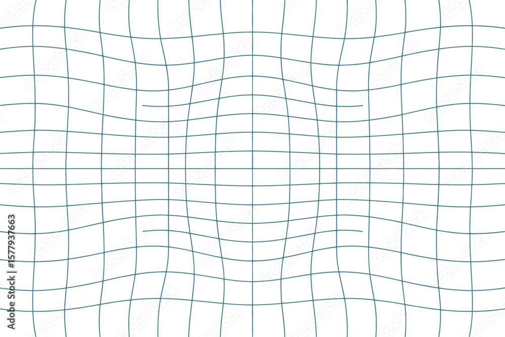 Fototapete a warped grid pattern with converging lines creating a distorted perspective on a white background