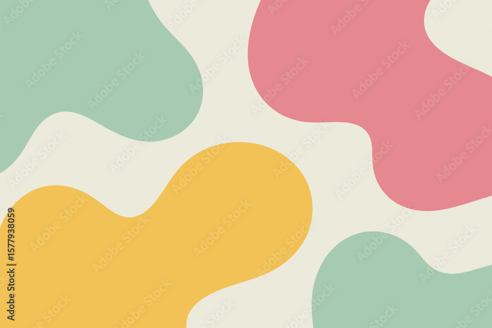 Poster an abstract background with pastel colors and organic shapes creating a modern and playful design st