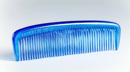 Blue Hair Comb and Hairbrush Isolated on White Background