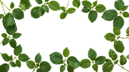 Leaf Border Isolated on Transparent Background PNG