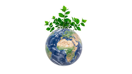 Earth with Plants Isolated Transparent Background PNG