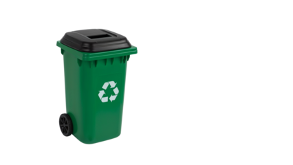Green Recycling Bin Isolated Transparent Background PNG