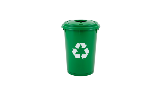 Green Recycling Bin Isolated Transparent Background PNG