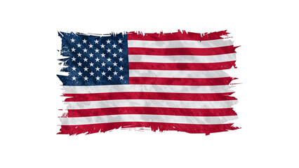 USA Flag Isolated on Transparent Background PNG