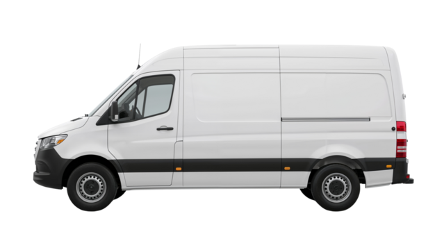 White Van Isolated on Transparent Background PNG

