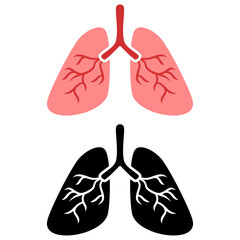 lung icon, simple flat style, vector illustration, symbol, design logo template pictogram, for ui or ux isolated on white for mobile app, editable