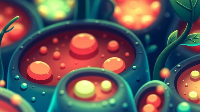Colorful, fantastical flora in close-up