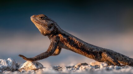 Obraz premium Lizard basking in the sun