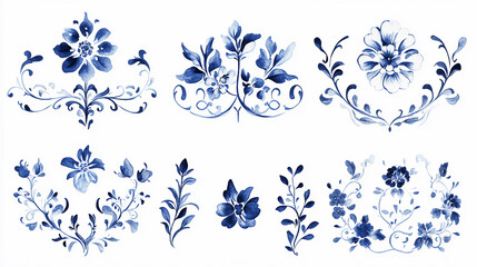 White And Blue Chinoiserie Style Florals