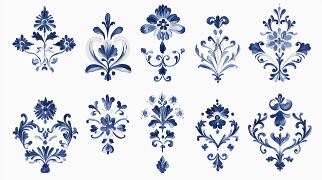 White And Blue Chinoiserie Style Florals