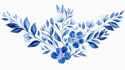 White And Blue Chinoiserie Style Florals
