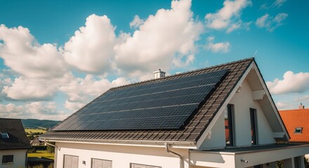 Solar Power Integration, Modern Home and Renewable Energy Technology