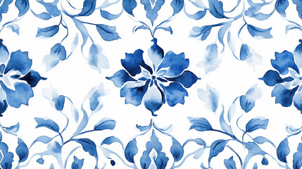 White And Blue Chinoiserie Style Florals