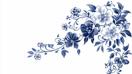 White And Blue Chinoiserie Style Florals