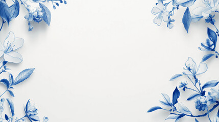 White And Blue Chinoiserie Style Florals