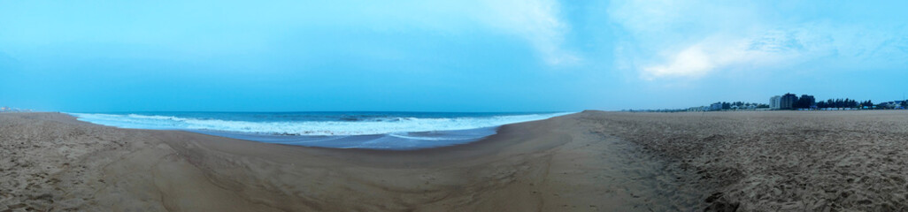 Panorama of Benin, Cotonou Beach. 