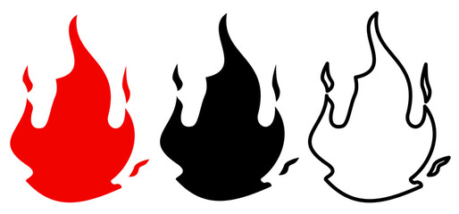 fire icon, simple flat style, vector illustration, symbol, design logo template pictogram, for ui or ux isolated on white for mobile app, editable
