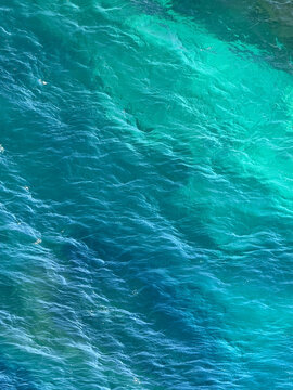 Sea deep blue azure water beautiful surface.