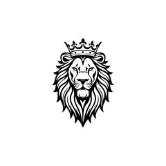Lion logo icon flat vector design.