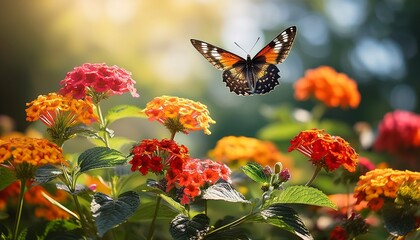 a gardening guide on cultivating lantana to attract butterflies and hummingbirds ai generated