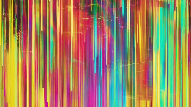A digital glitch overlay distorting vibrant light patterns for an edgy festival background